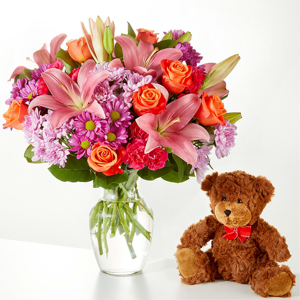 One and Only Bouquet and Bear Bundle – Forget-me-not Florist, Fort Recovery OH