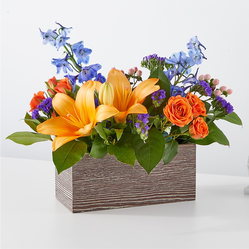 Radiant Citrus Box Bouquet – Forget-me-not Florist, Fort Recovery OH