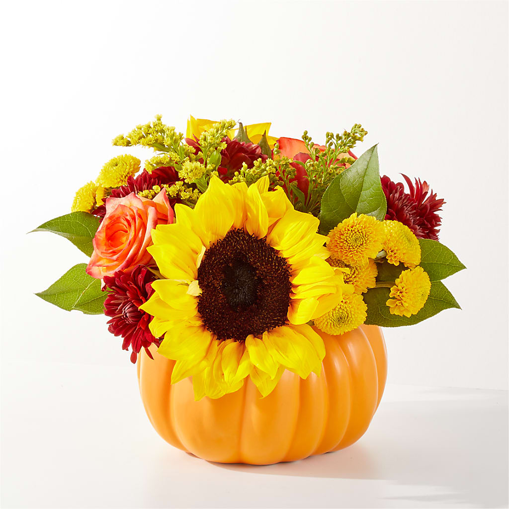 Golden Gourd Pumpkin Bouquet – Forget-me-not Florist, Fort Recovery OH