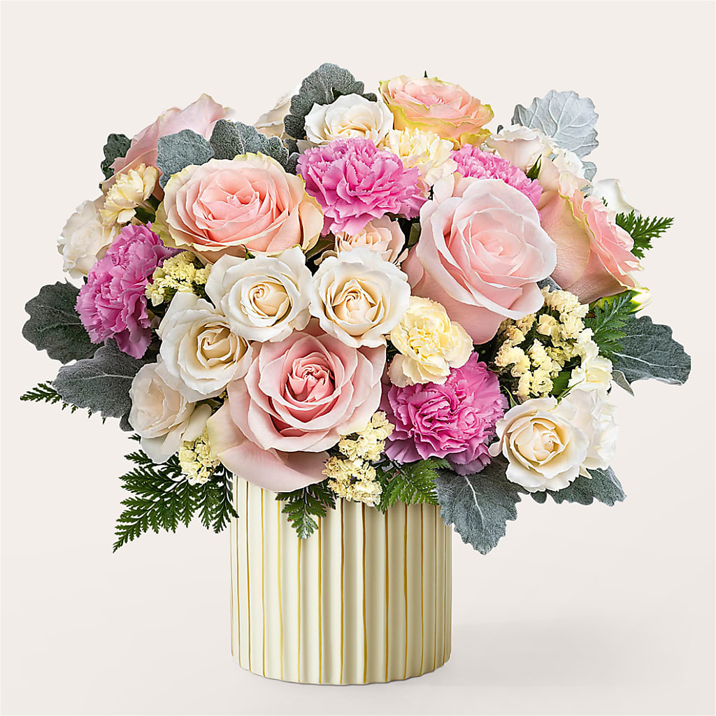 Blissful Moments Bouquet with Ivory Vase – Forget-me-not Florist, Fort Recovery OH