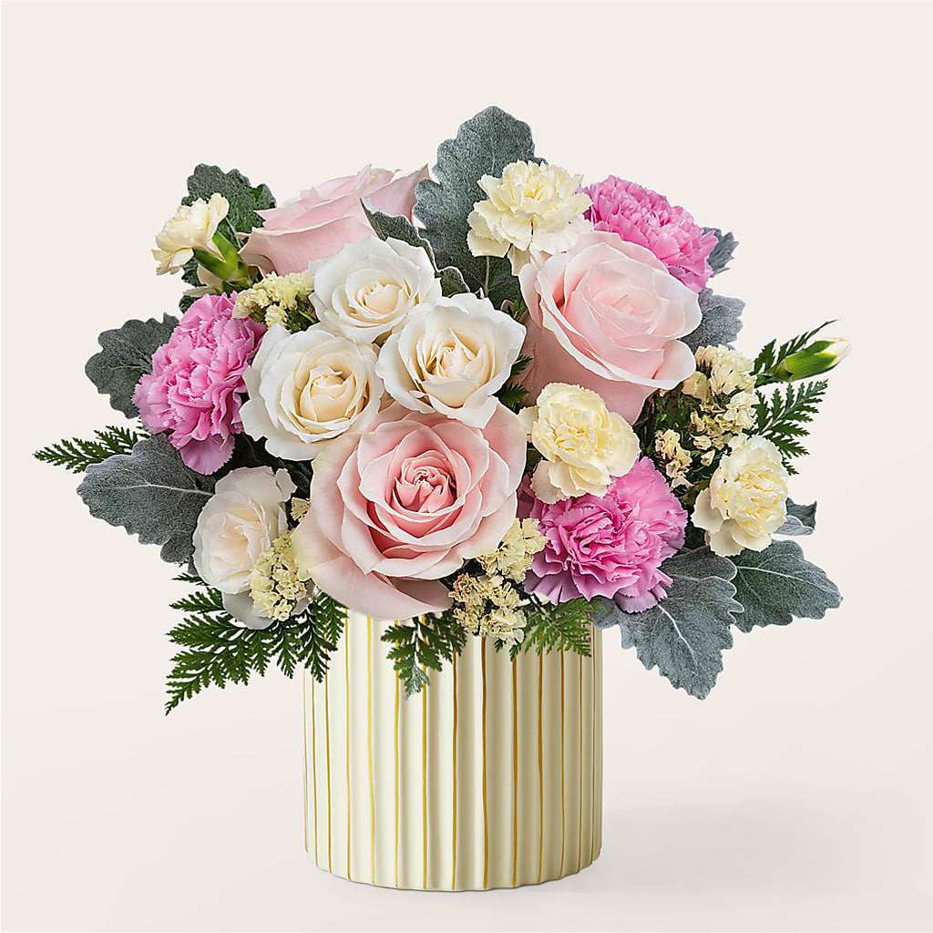 Blissful Moments Bouquet with Ivory Vase – Forget-me-not Florist, Fort Recovery OH