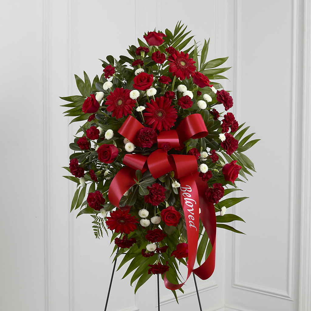 Treasured Memories Standing Spray – Forget-me-not Florist, Fort Recovery OH