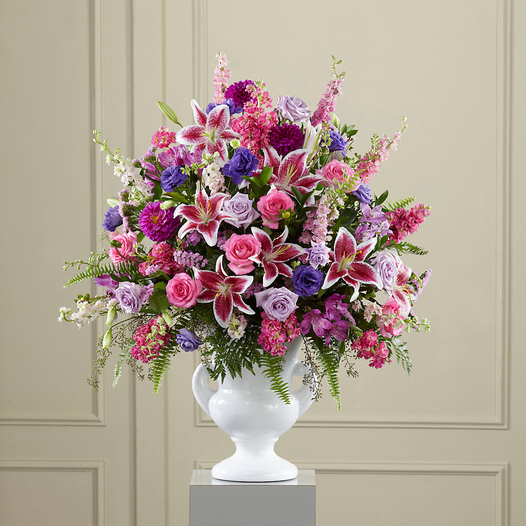 Peaceful Tribute Arrangement – Forget-me-not Florist, Fort Recovery OH