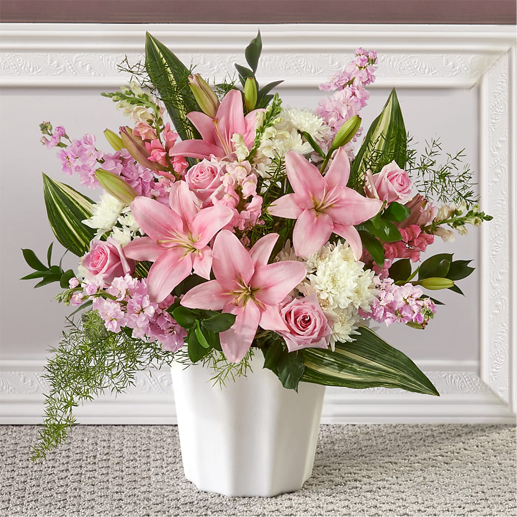 Simply Serene Floor Basket – Forget-me-not Florist, Fort Recovery OH