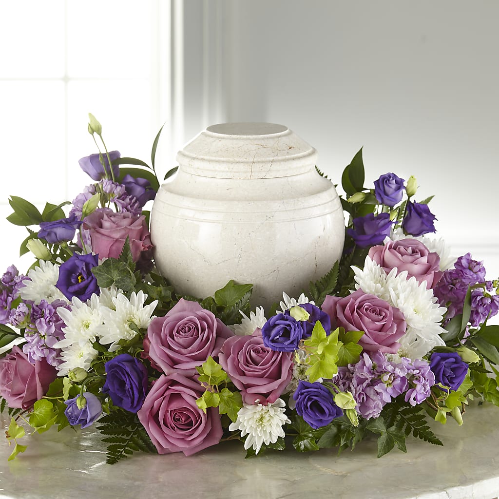 Blooming Sympathy Cremation Adornment – Forget-me-not Florist, Fort Recovery OH