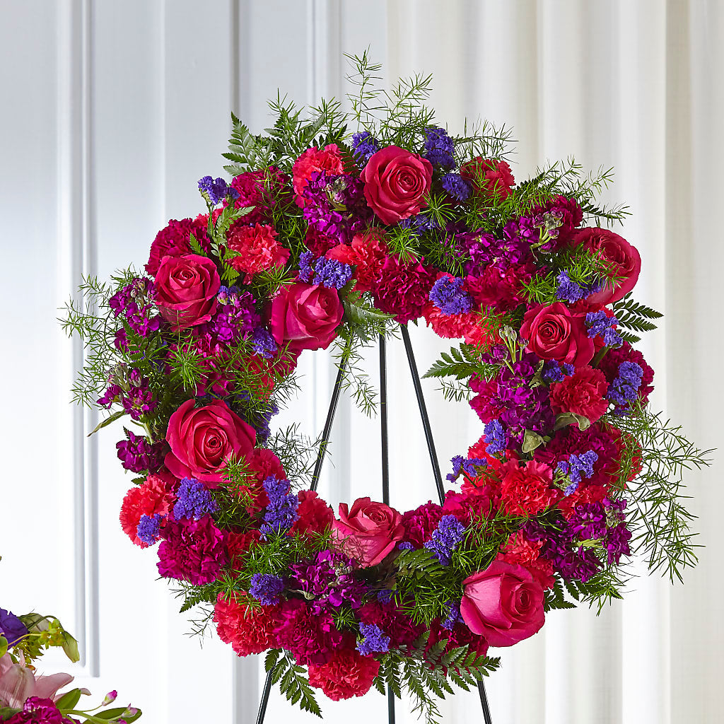 Calming Colors Wreath – Forget-me-not Florist, Fort Recovery OH