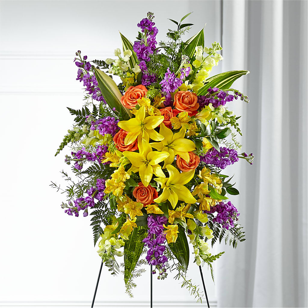 Thoughtful Prayers Standing Spray – Forget-me-not Florist, Fort Recovery OH