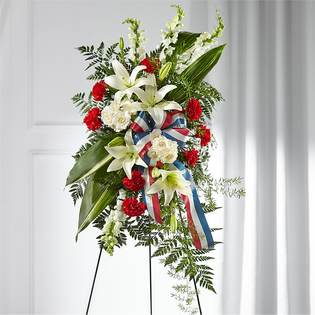 Stars of Life Standing Spray – Forget-me-not Florist, Fort Recovery OH