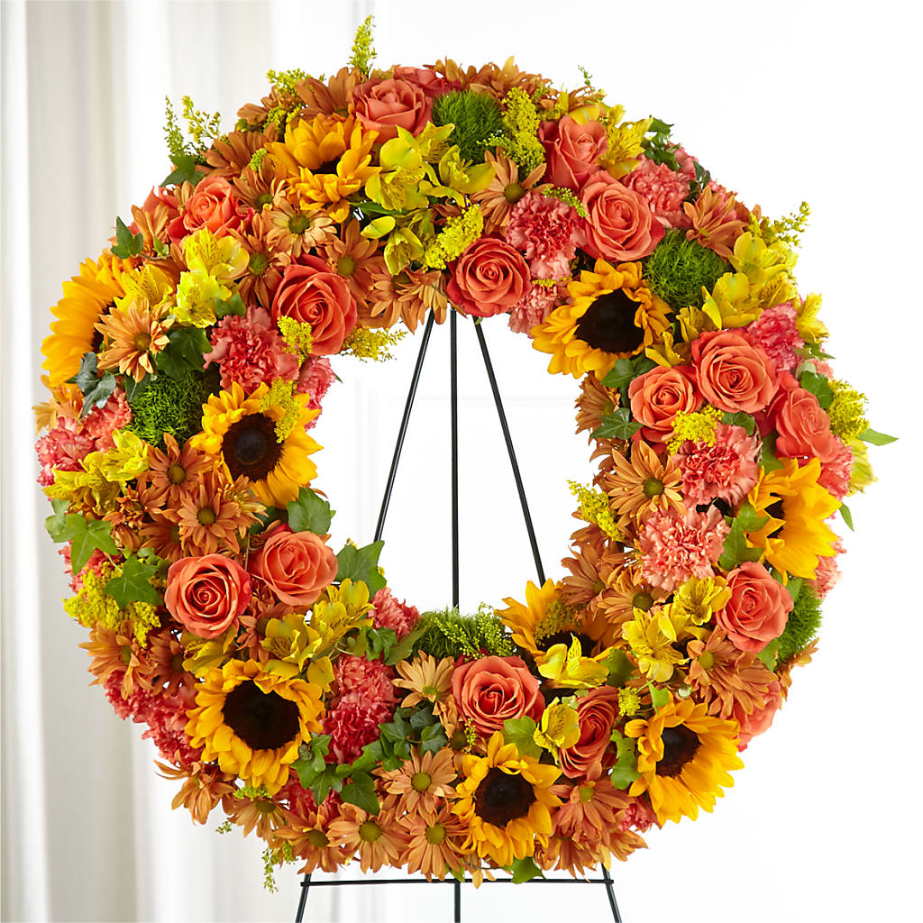 Autumnal Memories Wreath (Standard) – Forget-me-not Florist, Fort Recovery OH