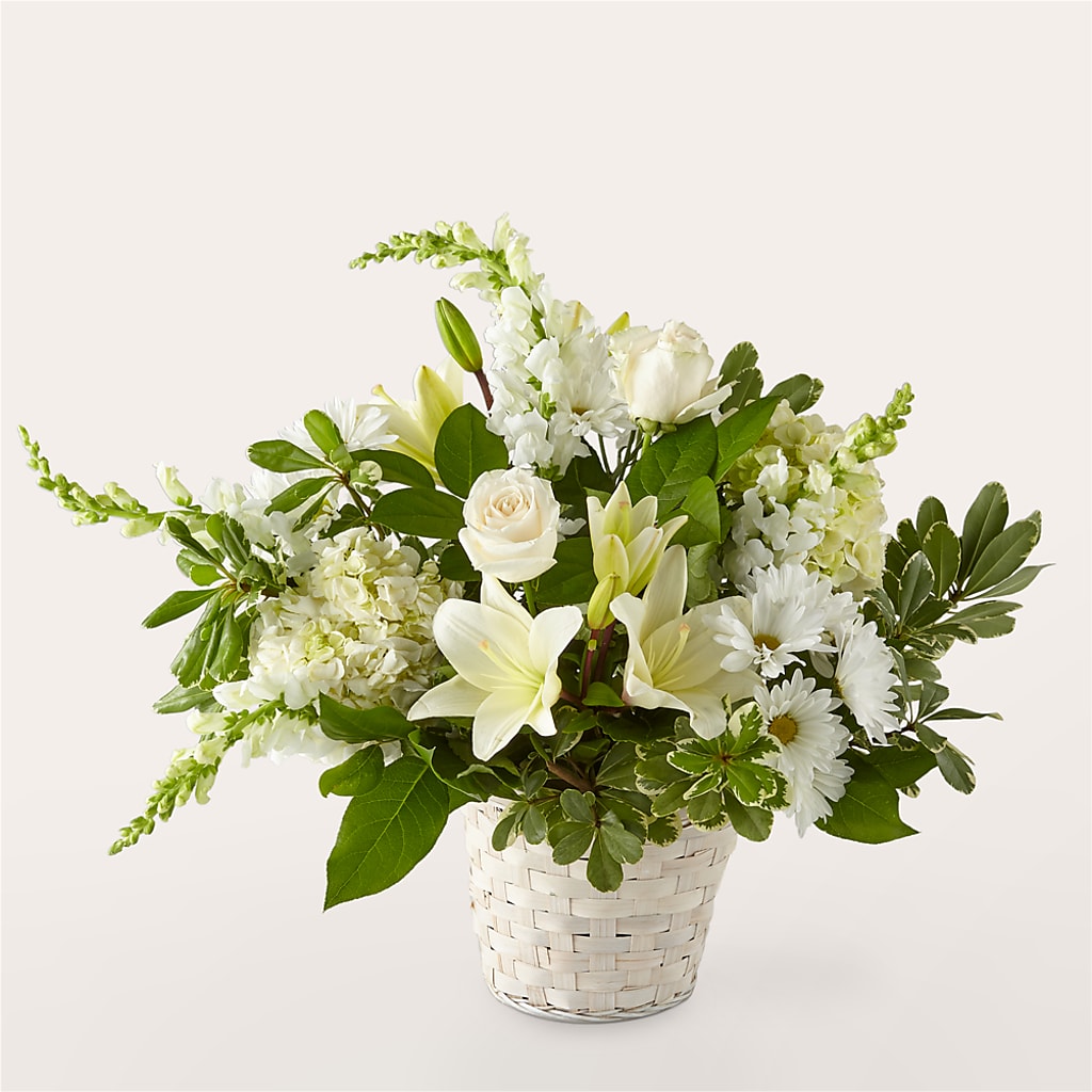 Ivory Elegance Floral Basket – Forget-me-not Florist, Fort Recovery OH