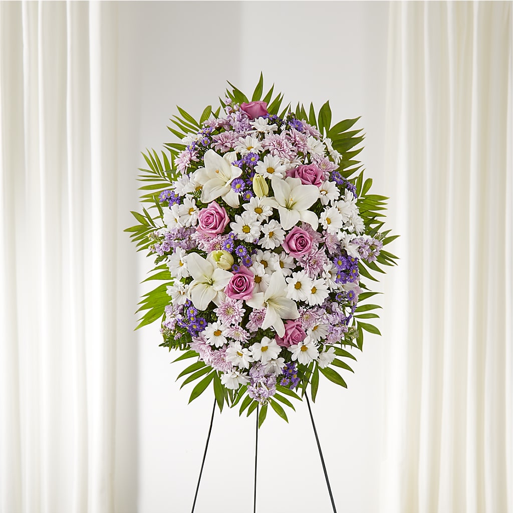 Surrounded by Love Standing Spray – Forget-me-not Florist, Fort Recovery OH