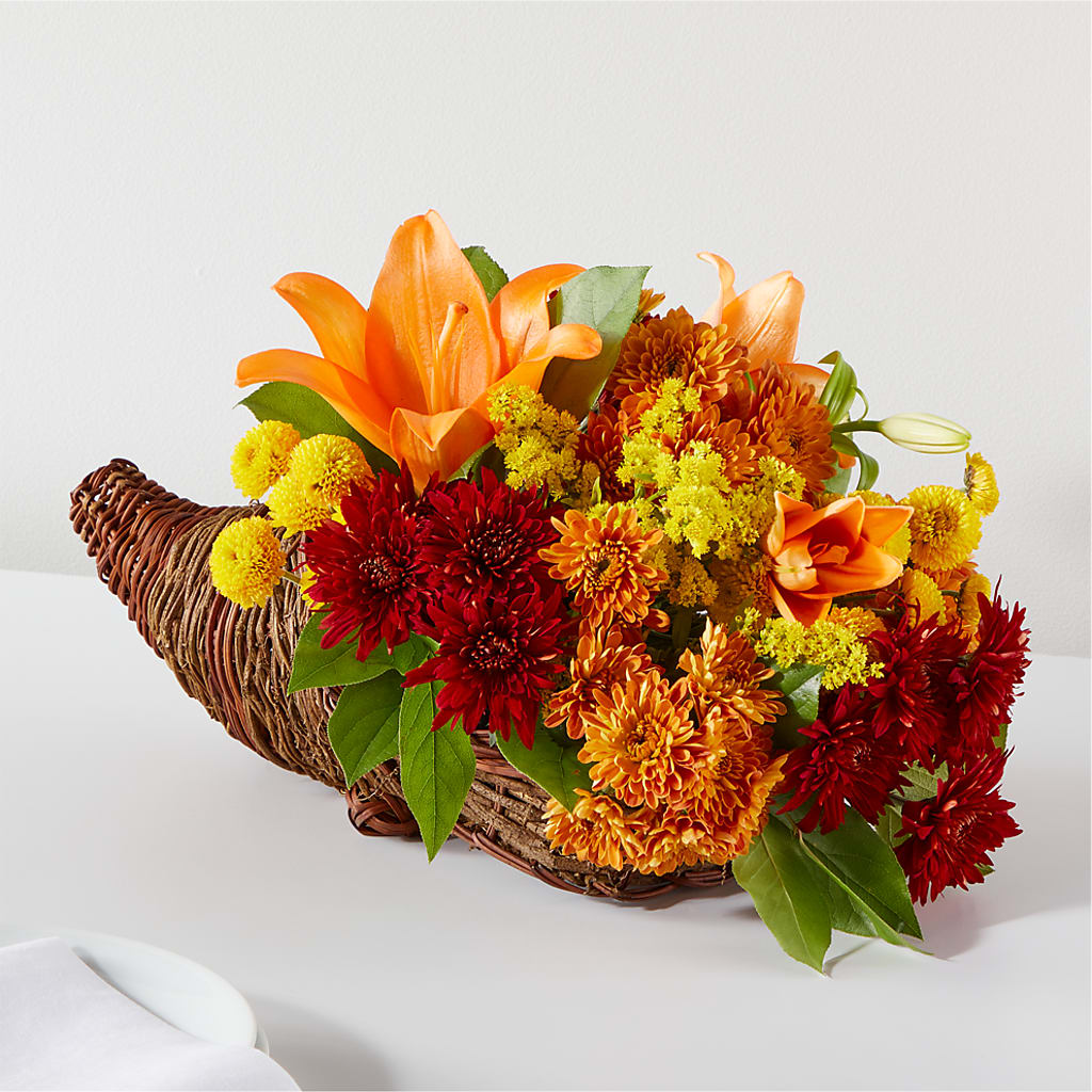 Bouquet of Blessings Cornucopia – Forget-me-not Florist, Fort Recovery OH