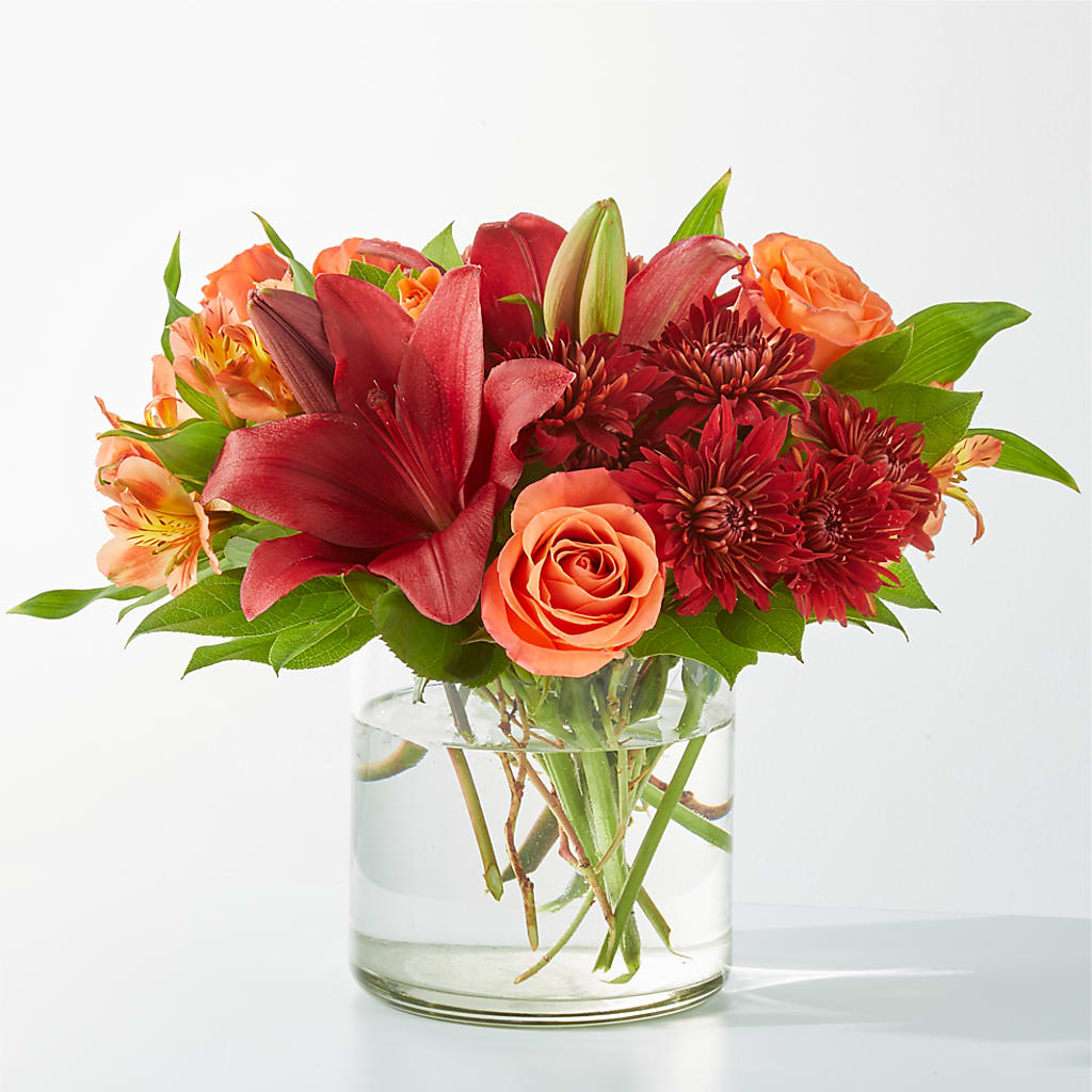 Crimson Leaves Bouquet – Forget-me-not Florist, Fort Recovery OH