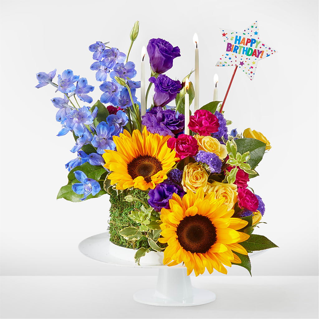 Star of the Day Floral Cake – Forget-me-not Florist, Fort Recovery OH