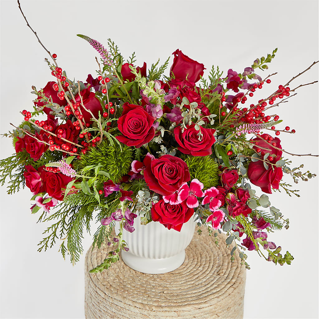 Big Red Bow Bouquet –  Forget-me-not Florist, Fort Recovery OH