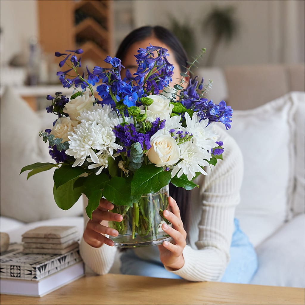 Cerulean Waves Bouquet –  Forget-me-not Florist, Fort Recovery OH
