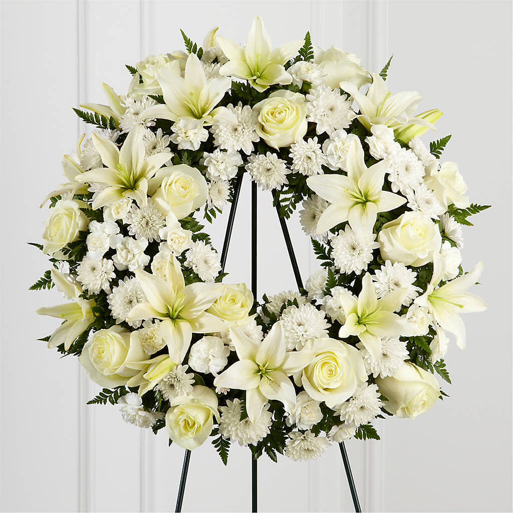 Treasured Tribute Wreath –  Forget-me-not Florist, Fort Recovery OH