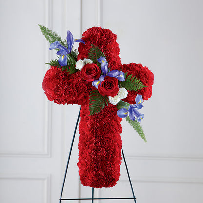 Faithful Hero Floral Cross –  Forget-me-not Florist, Fort Recovery OH