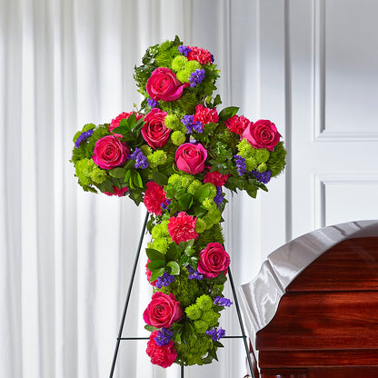 Tribute Rose Floral Cross –  Forget-me-not Florist, Fort Recovery OH