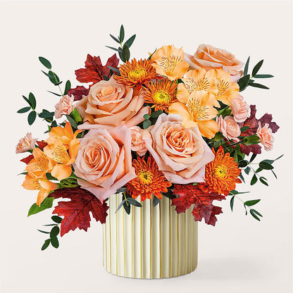 Spiced Latte Bouquet with Ivory Vase –  Forget-me-not Florist, Fort Recovery OH
