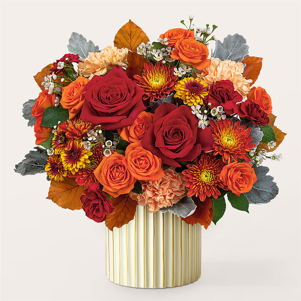 Merlot Bouquet with Ivory Vase –  Forget-me-not Florist, Fort Recovery OH