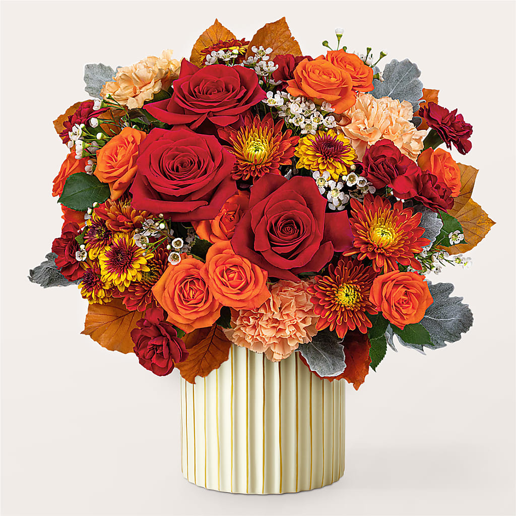 Merlot Bouquet with Ivory Vase –  Forget-me-not Florist, Fort Recovery OH