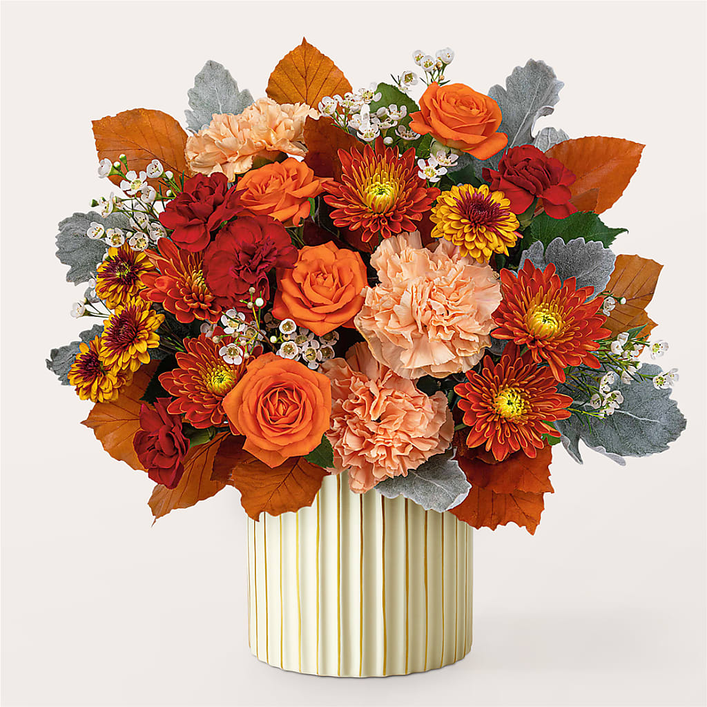 Merlot Bouquet with Ivory Vase –  Forget-me-not Florist, Fort Recovery OH