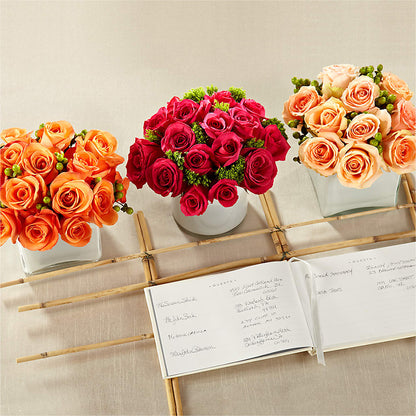 Dawn Rose Centerpiece –  Forget-me-not Florist, Fort Recovery OH